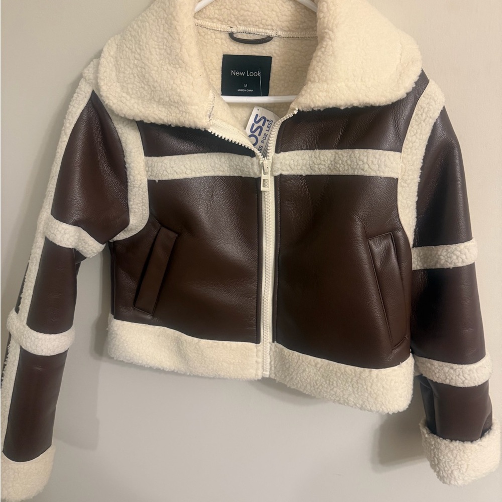 New Look Kids Puffer Jacket in Brown and Cream